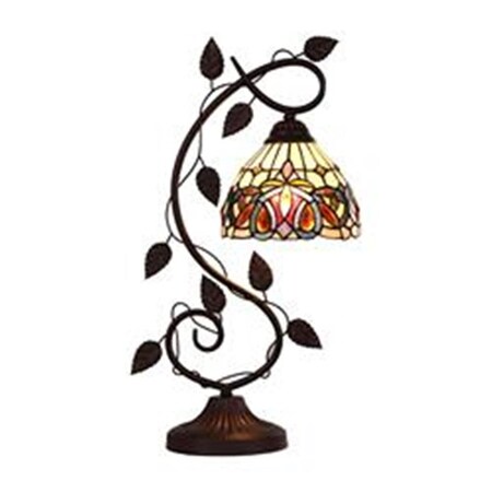 Chloe Lighting 11 in. Serenity Victorian Tiffany-Style 1 Light Reading Table Lamp, Dark Bronze CH3T353BV08-NT1